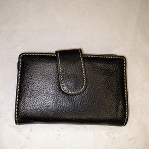 Women's Small Black 100% Leather Wallet